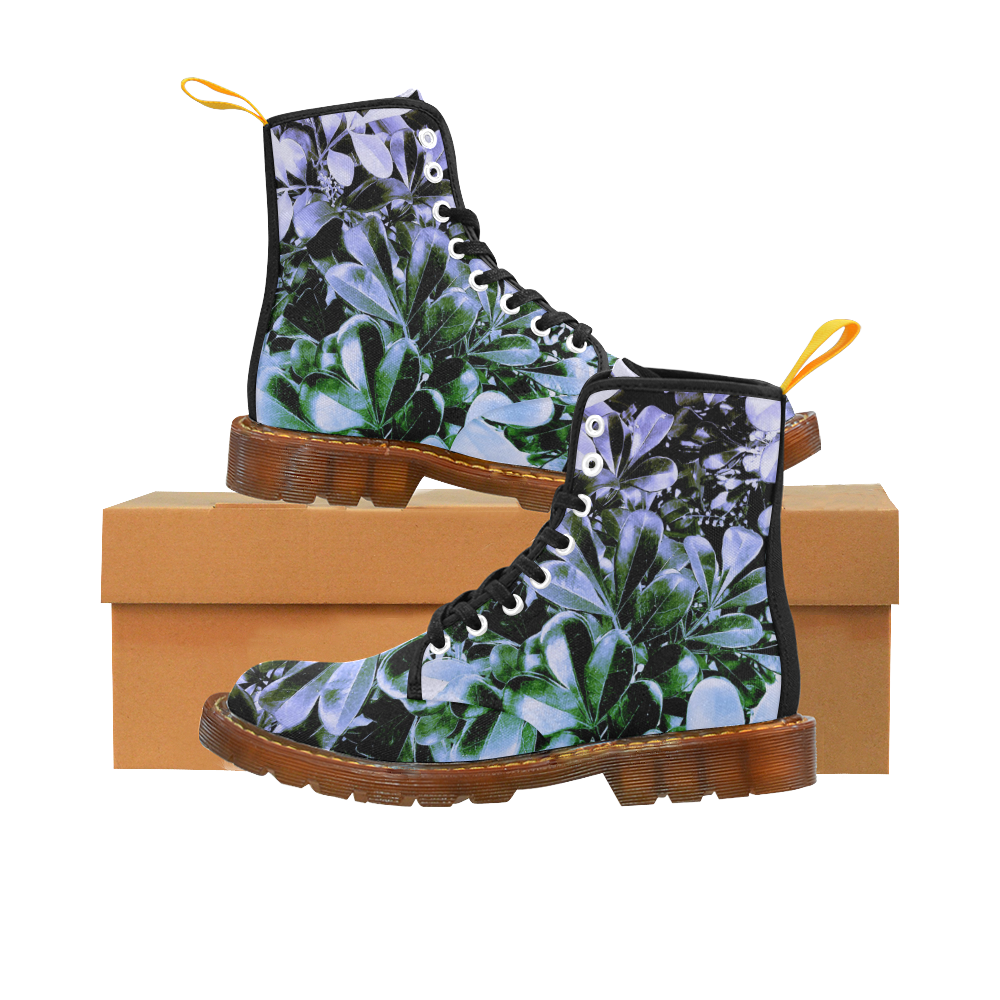 Foliage #4 Blue by Jera Nour Martin Boots For Women Model 1203H