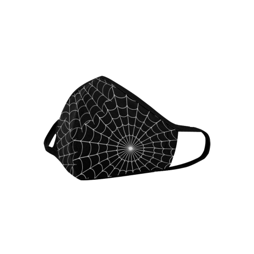 Halloween Spiderwebs - White on Black Mouth Mask