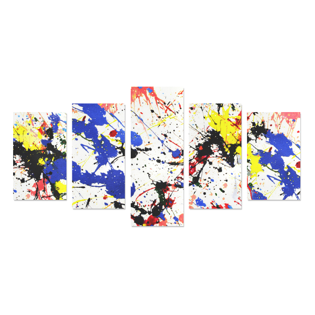 Blue and Red Paint Splatter Canvas Print Sets C (No Frame)