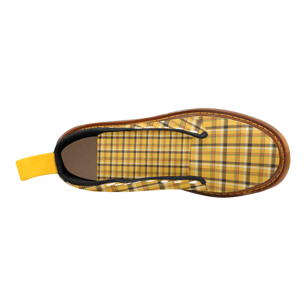 Yellow Tartan (Plaid) Martin Boots For Men Model 1203H