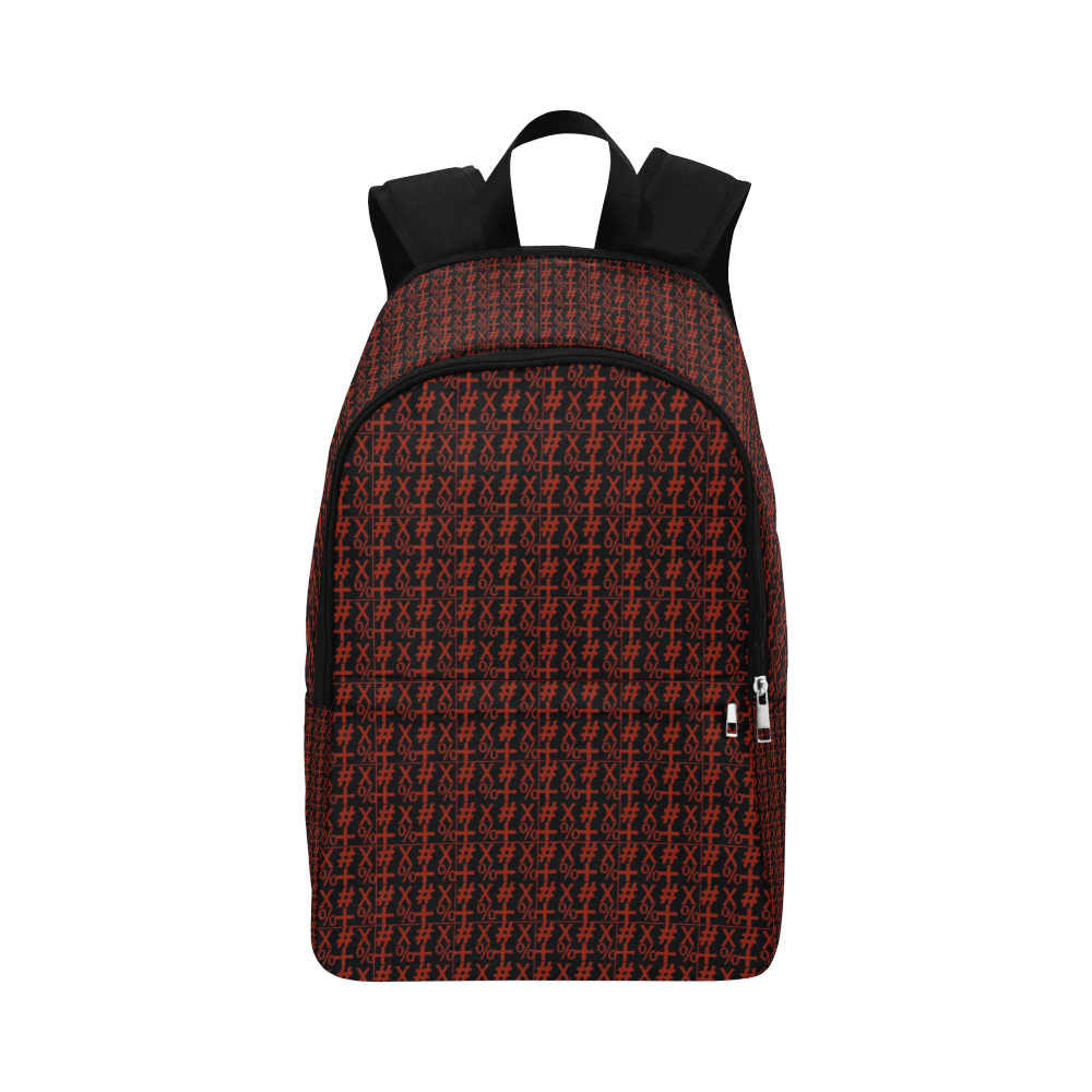 NUMBERS Collection Symbols Red/Black Fabric Backpack for Adult (Model 1659)