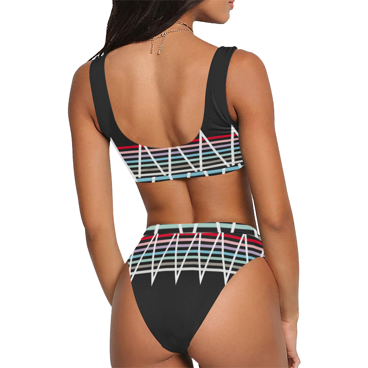 C19-63-1-1 Sport Top & High-Waisted Bikini Swimsuit (Model S07)