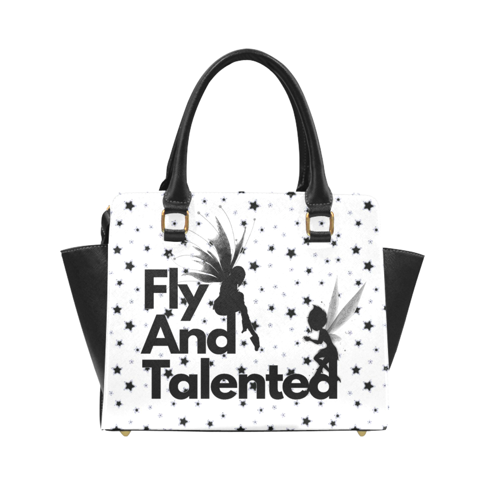 Fly & Talented White Classic Shoulder Handbag (Model 1653)