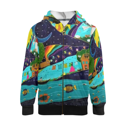 Once upon a time... Kids' All Over Print Full Zip Hoodie (Model H39)