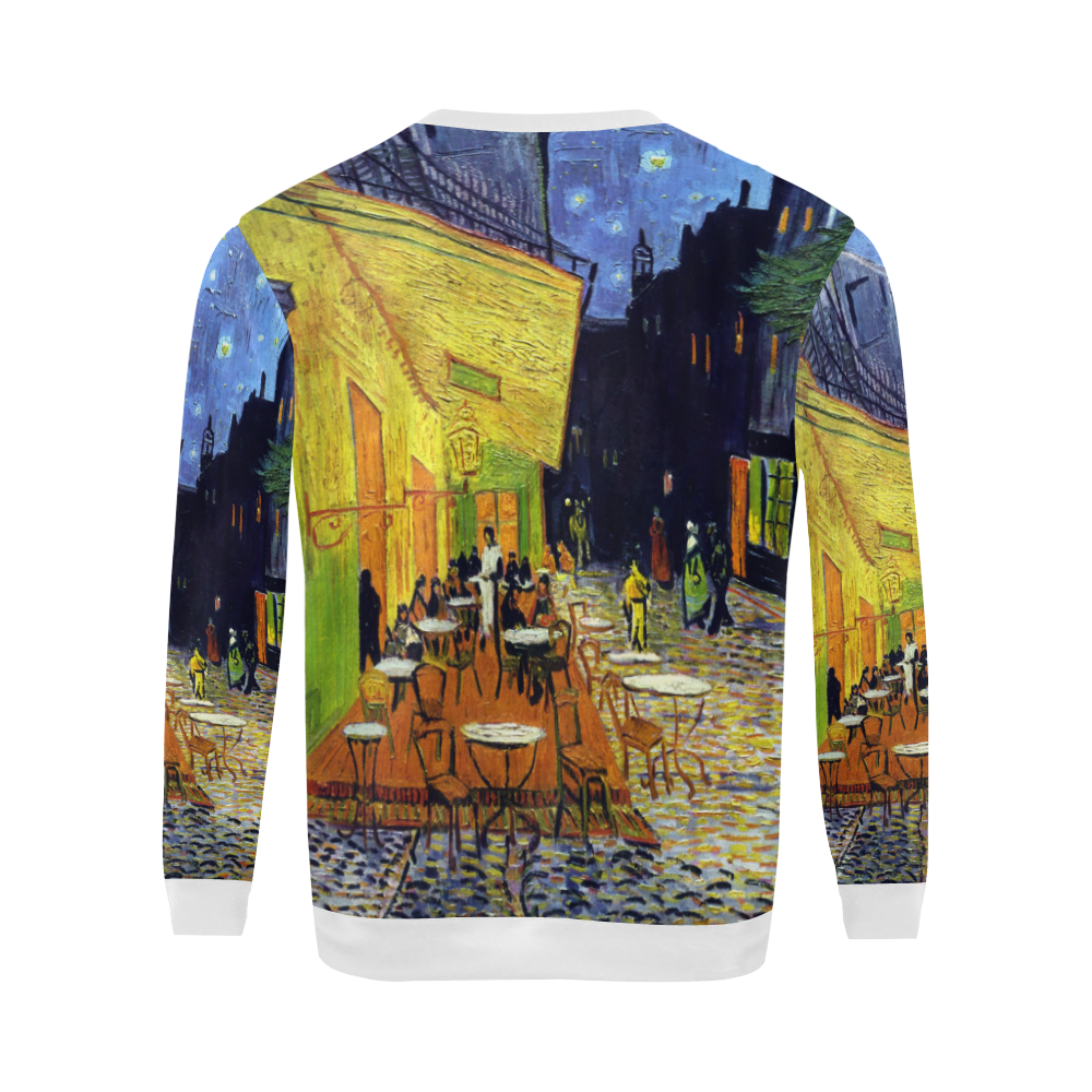 Vincent Willem van Gogh - Cafe Terrace at Night All Over Print Crewneck Sweatshirt for Men/Large (Model H18)