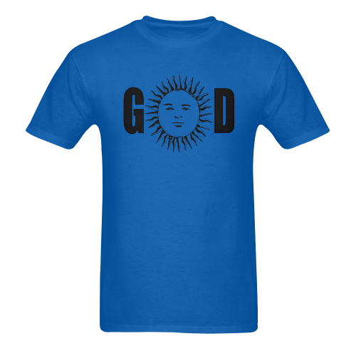 GOD Men Tee Blue Men's T-Shirt in USA Size (Two Sides Printing)