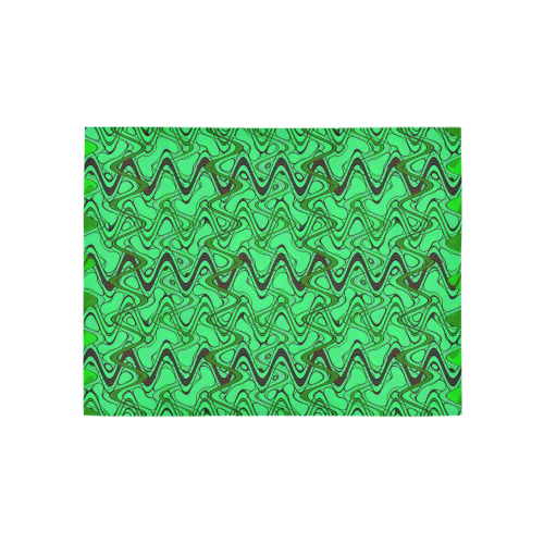 Green and Black Waves pattern design Area Rug 5'3''x4'