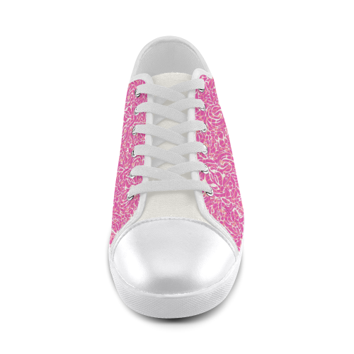 Pink Abstract Pattern Canvas Shoes for Women/Large Size (Model 016)