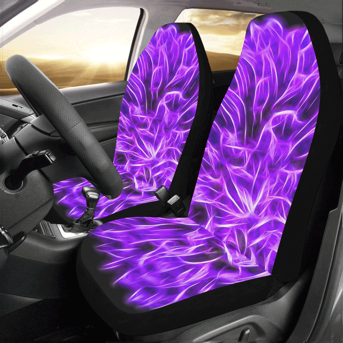 Lilac Chrysanthemum Topaz Car Seat Covers (Set of 2)