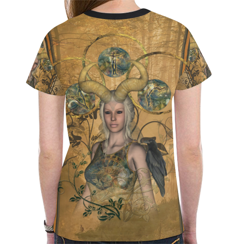 Wonderful dark fairy New All Over Print T-shirt for Women (Model T45)