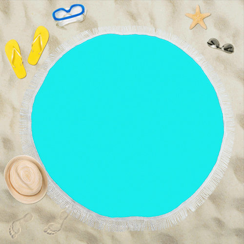 color aqua / cyan Circular Beach Shawl 59"x 59"