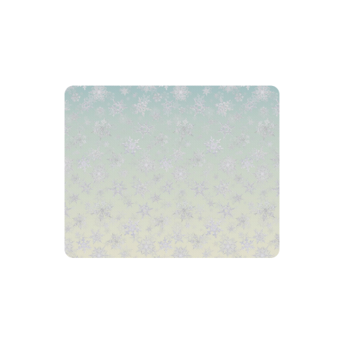 Frosty Day Snowflakes on Misty Sky Rectangle Mousepad