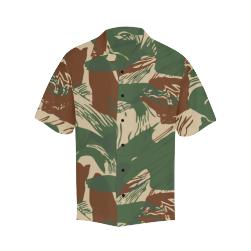 Rhodesian Brushstroke Camouflage v2b Hawaiian Shirt (Model T58)