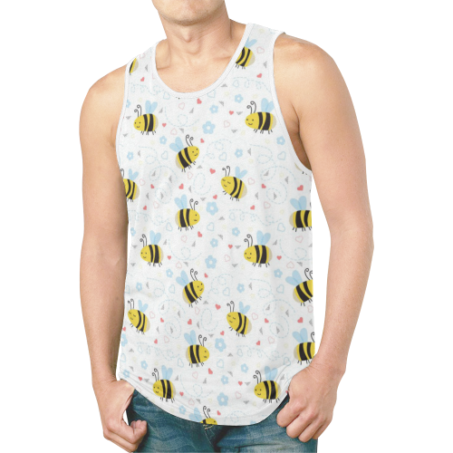 Cute Bee Pattern New All Over Print Tank Top for Men (Model T46)