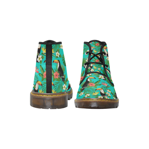 Tropical Summer Toucan Pattern Women's Canvas Chukka Boots/Large Size (Model 2402-1)
