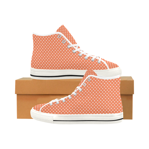 Appricot polka dots Vancouver H Women's Canvas Shoes (1013-1)