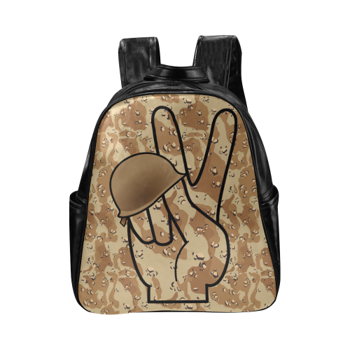 Vintage Desert Brown Camouflage Multi-Pockets Backpack (Model 1636)