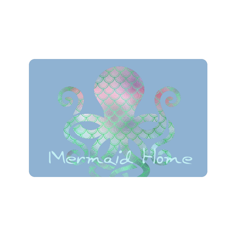 PiccoGrande`s Blue Mermaid Home octopus Doormat 24"x16"