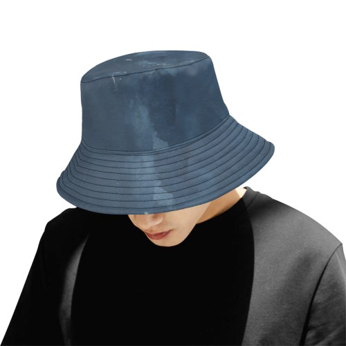 Blue Ink All Over Print Bucket Hat for Men