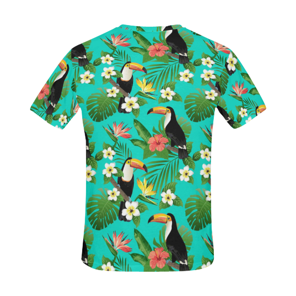 Tropical Summer Toucan Pattern All Over Print T-Shirt for Men (USA Size) (Model T40)