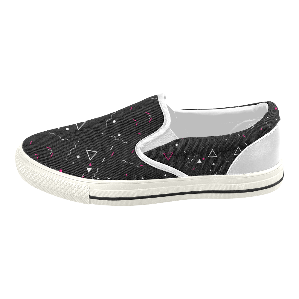 Triangulos-y-lineas Women's Slip-on Canvas Shoes (Model 019)