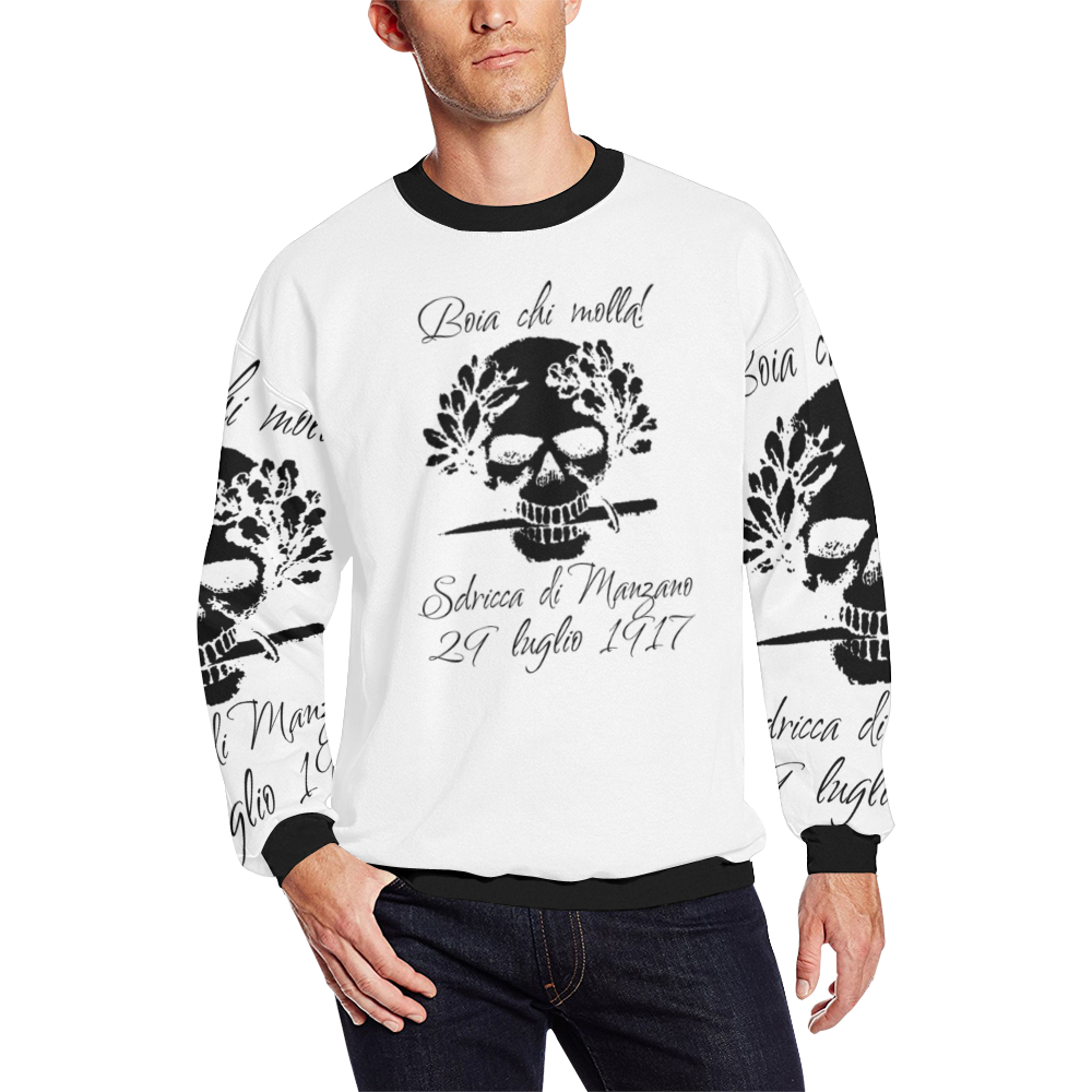 Boia chi molla! Men's Oversized Fleece Crew Sweatshirt (Model H18)