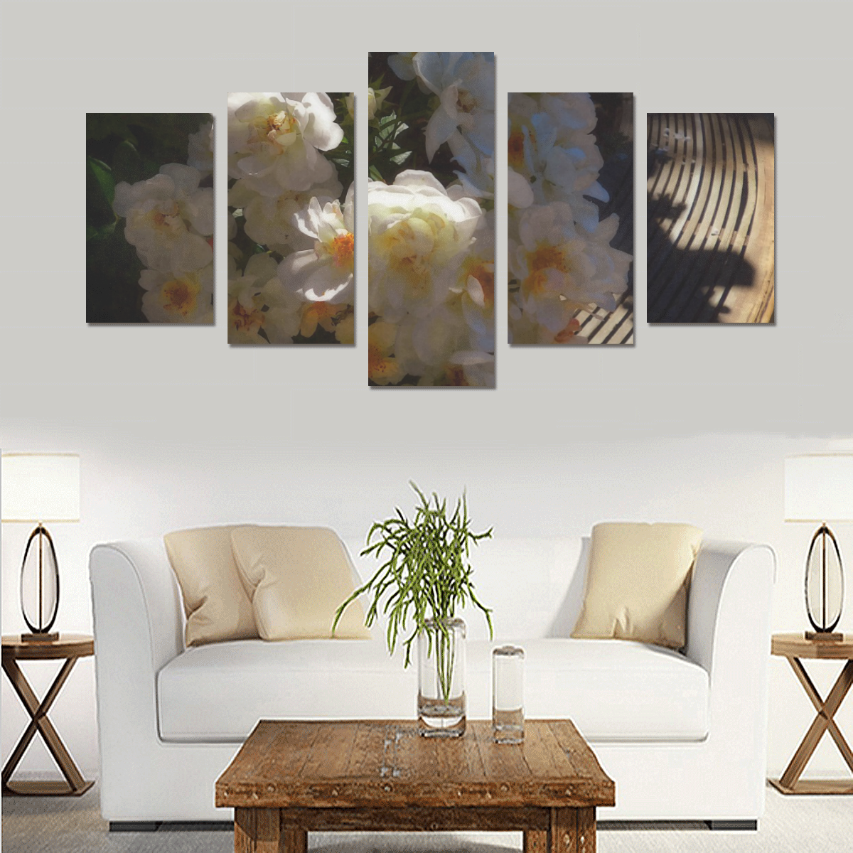roses in morning light Canvas Print Sets C (No Frame)