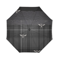 Black Bees and Lace Auto-Foldable Umbrella (Model U04)
