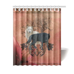 Awesome black and white wolf Shower Curtain 60"x72"