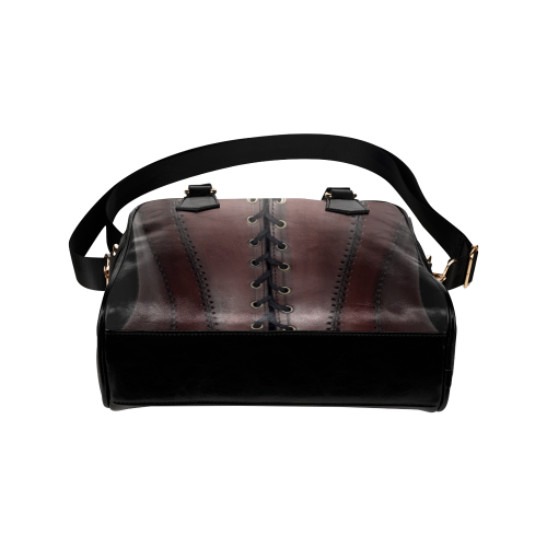 Laced Leather Print Shoulder Handbag (Model 1634)