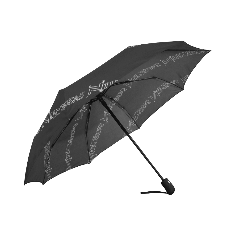 NUMBERS Collection All Over Black Auto-Foldable Umbrella (Model U04)