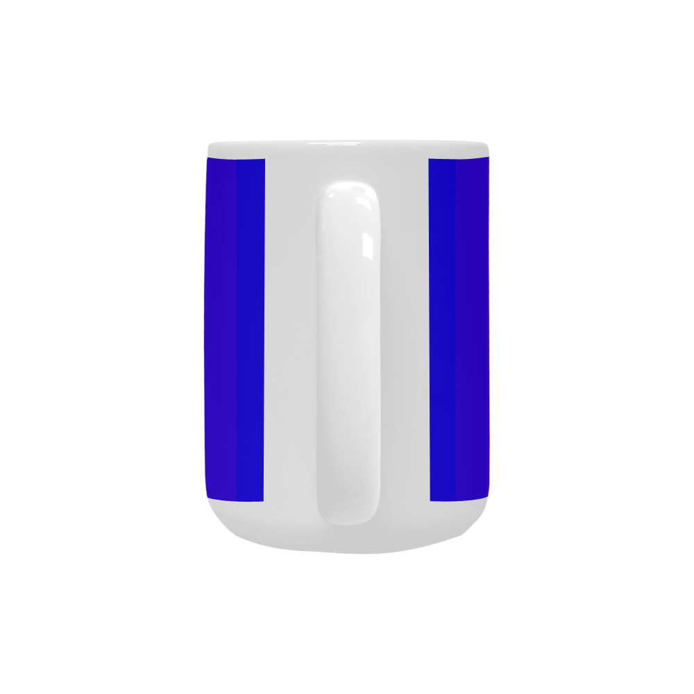 Blue flower on blue pink multiple squares Custom Ceramic Mug (15OZ)