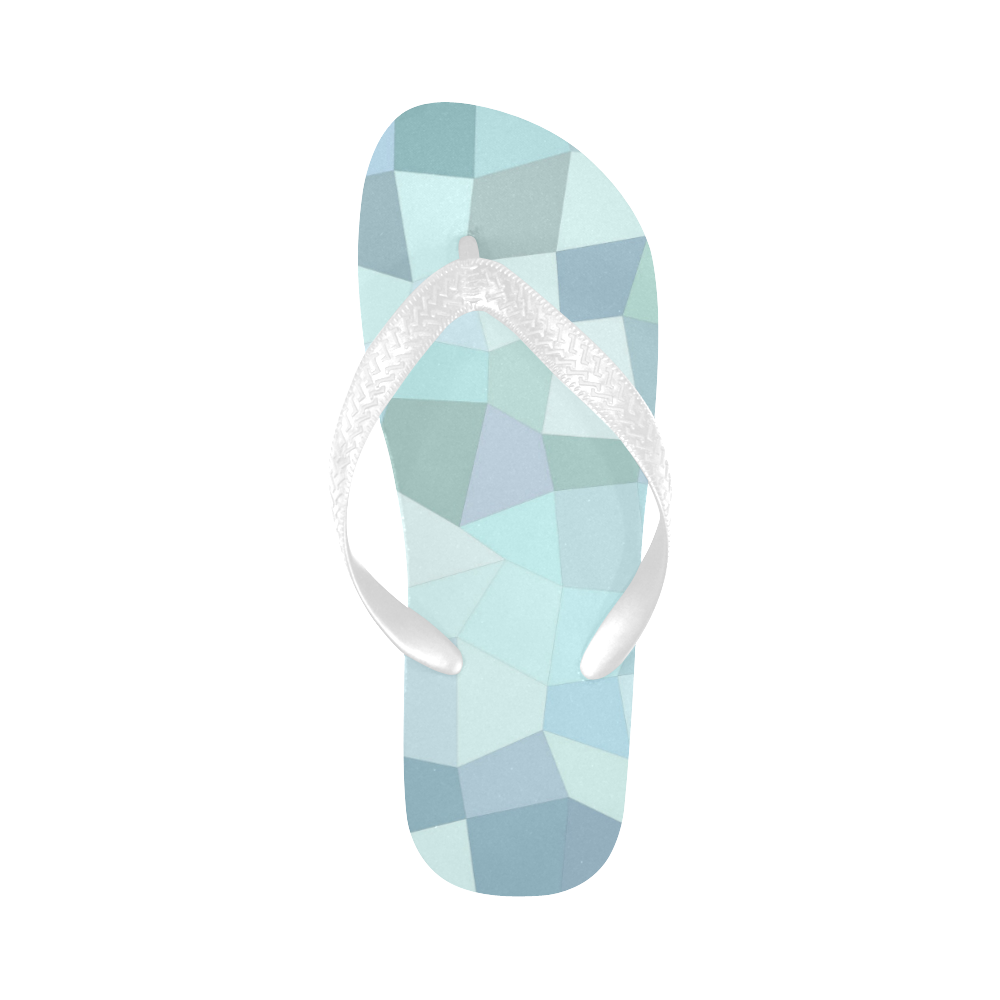 Pastel Blues Mosaic Flip Flops for Men/Women (Model 040)