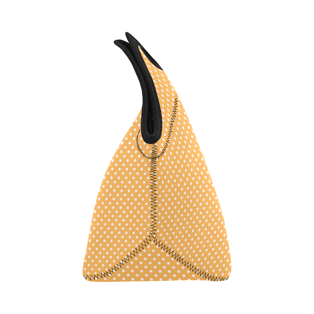 Yellow orange polka dots Neoprene Lunch Bag/Small (Model 1669)