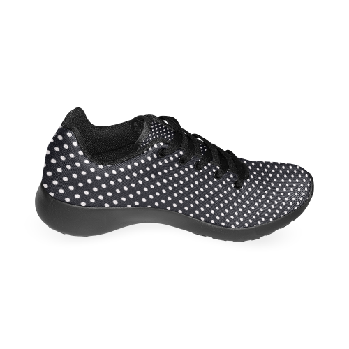 Black polka dots Women's Running Shoes/Large Size (Model 020)