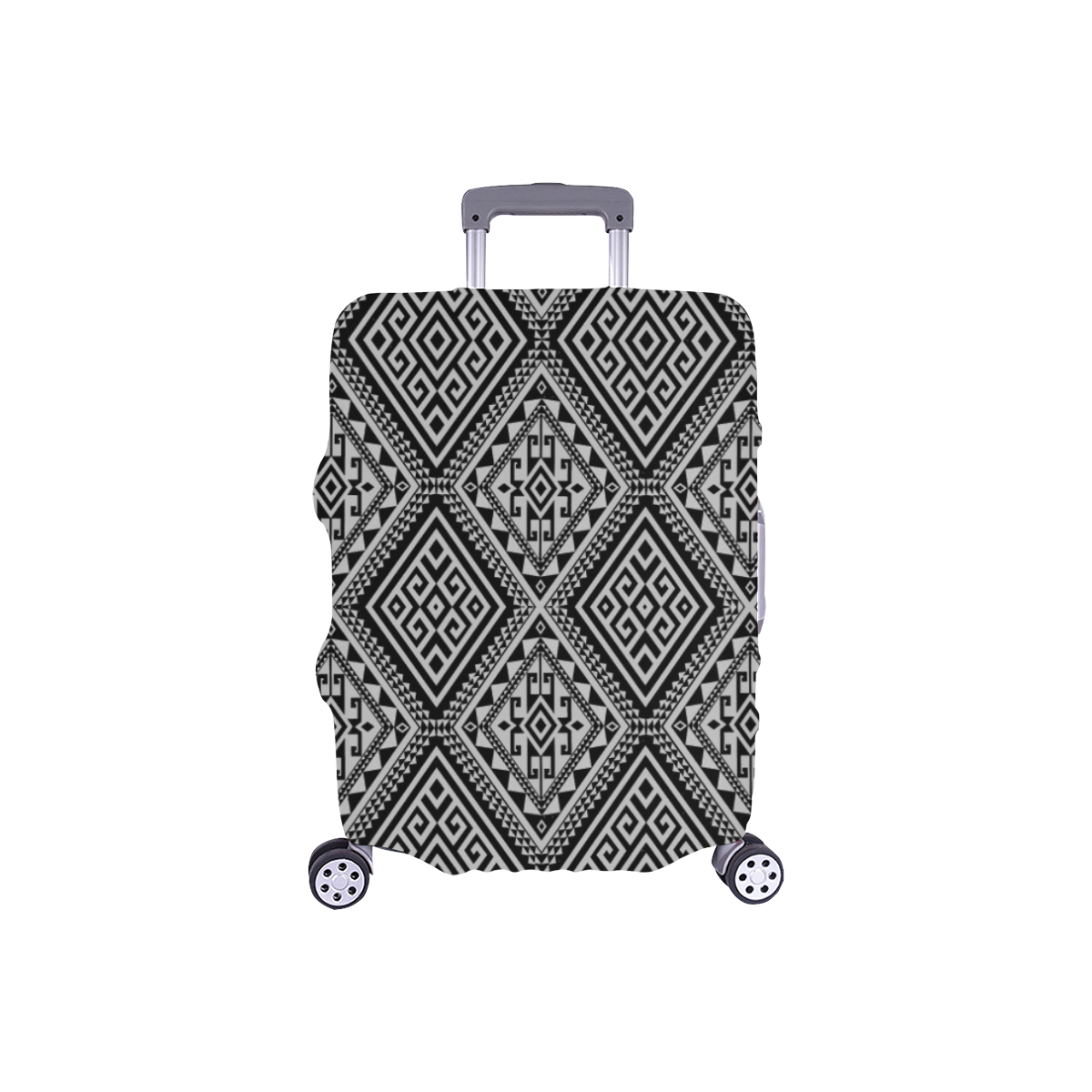 Geometric Folklore Diamonds Ethno Pattern black Luggage Cover/Small 18"-21"