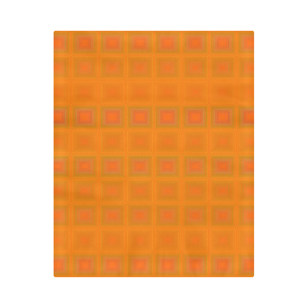 Orange reddish multicolored multiple squares Duvet Cover 86"x70" ( All-over-print)