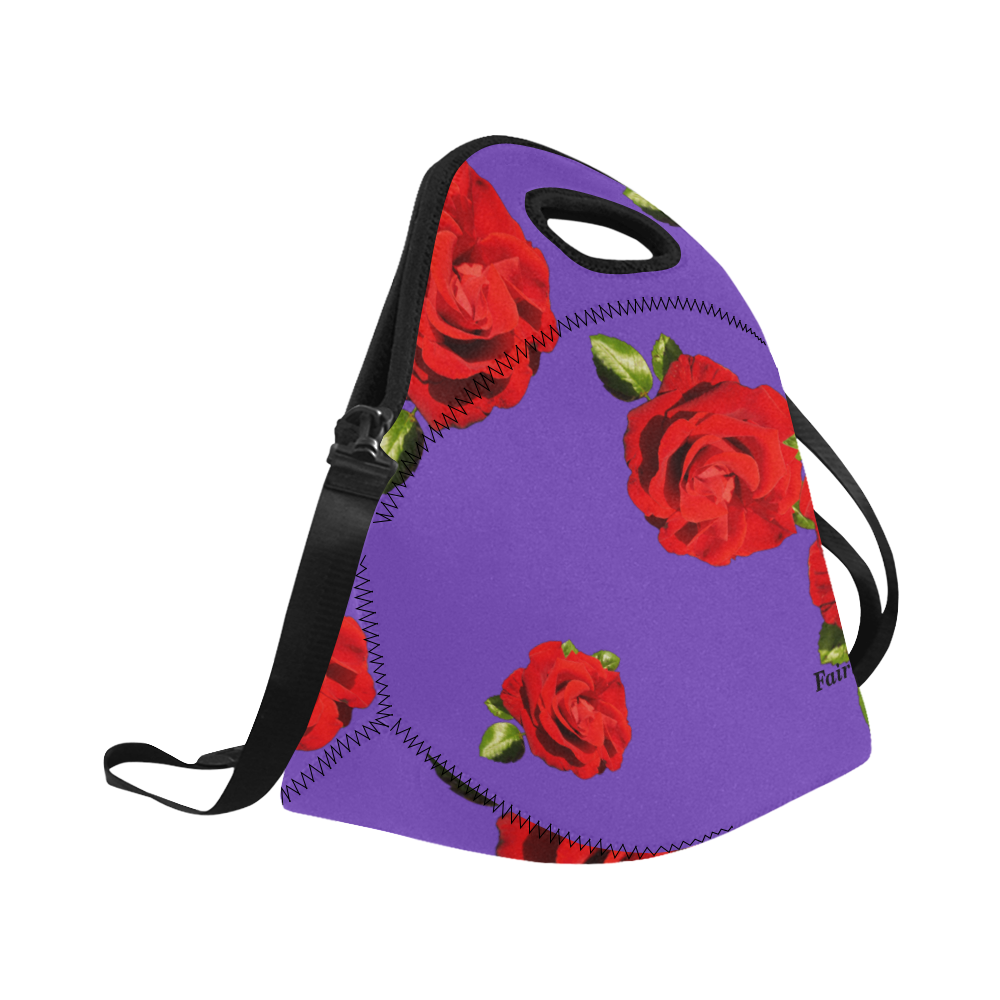 Fairlings Delight's Floral Luxury Collection- Red Rose Neoprene Lunch Bag/Large 53086a7 Neoprene Lunch Bag/Large (Model 1669)