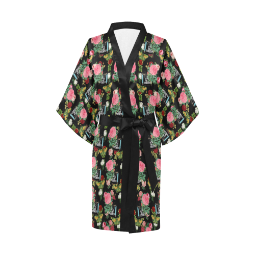 vintage can floral Kimono Robe
