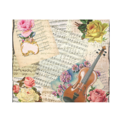 Music And Roses Cotton Linen Wall Tapestry 60"x 51"