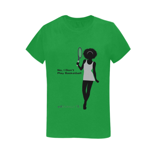 I Play Tennis w/Logo Green Women's T-Shirt in USA Size (Two Sides Printing)