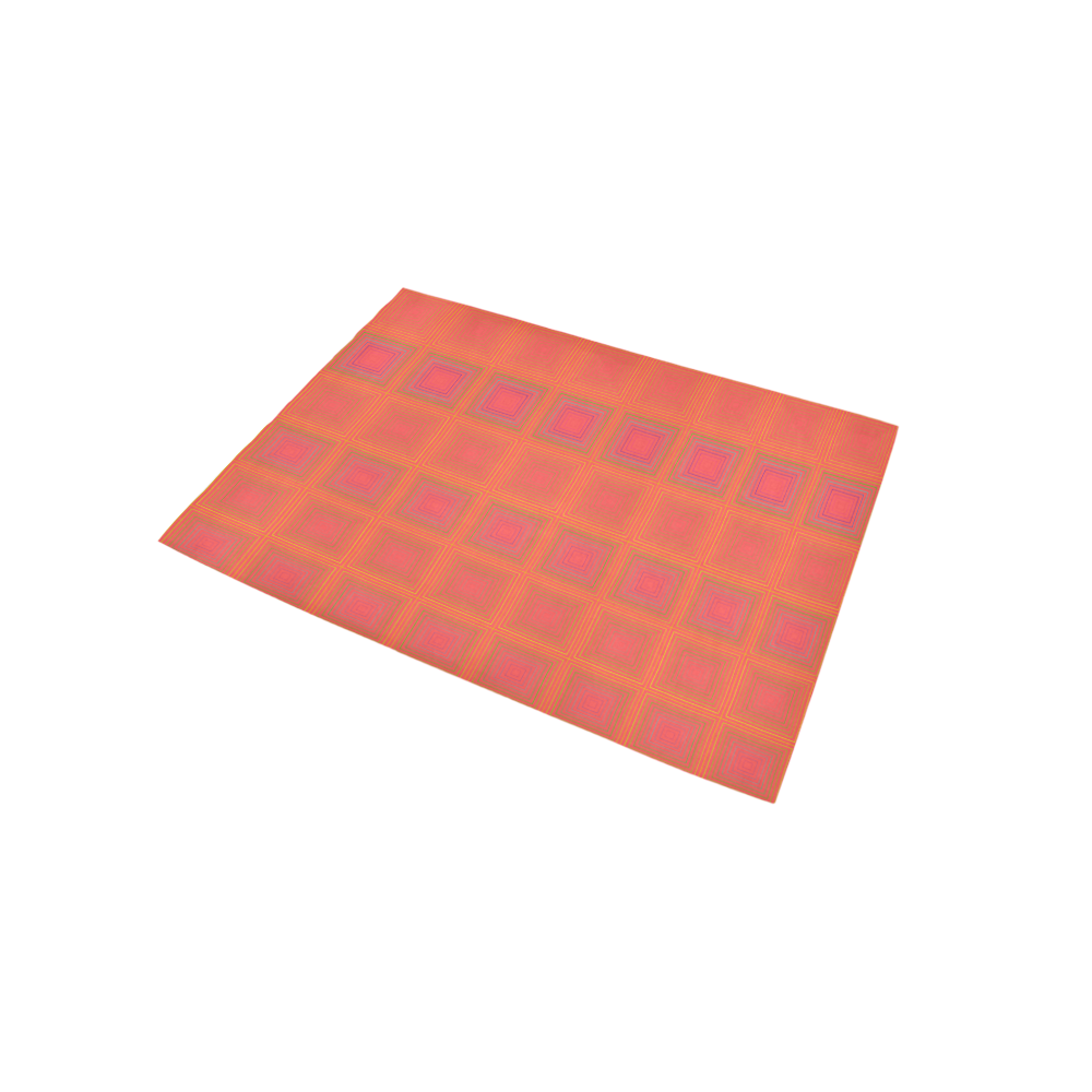 Pale pink golden multiple squares Area Rug 5'x3'3''