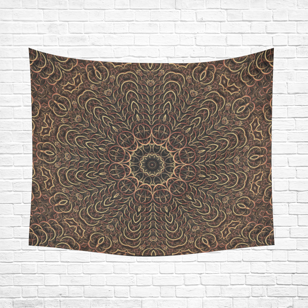Chain Mail Mandala Cotton Linen Wall Tapestry 60"x 51"