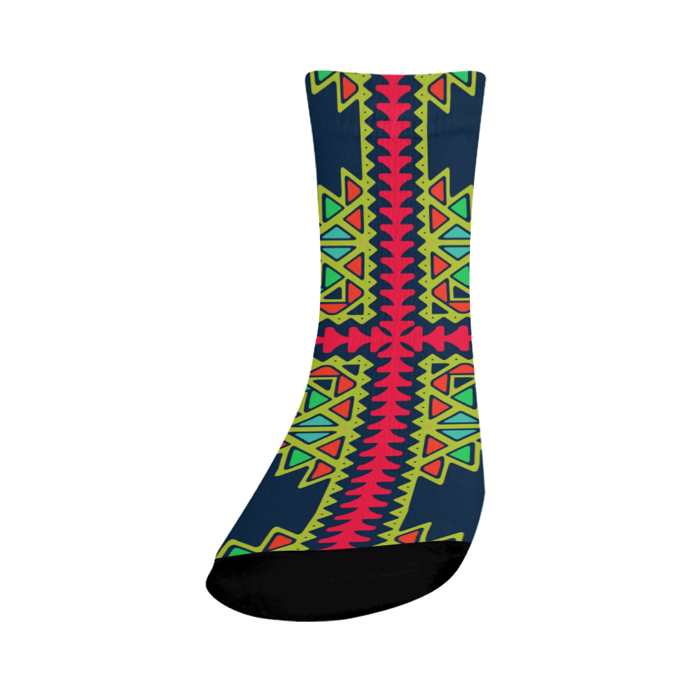 Distorted shapes on a blue background Crew Socks