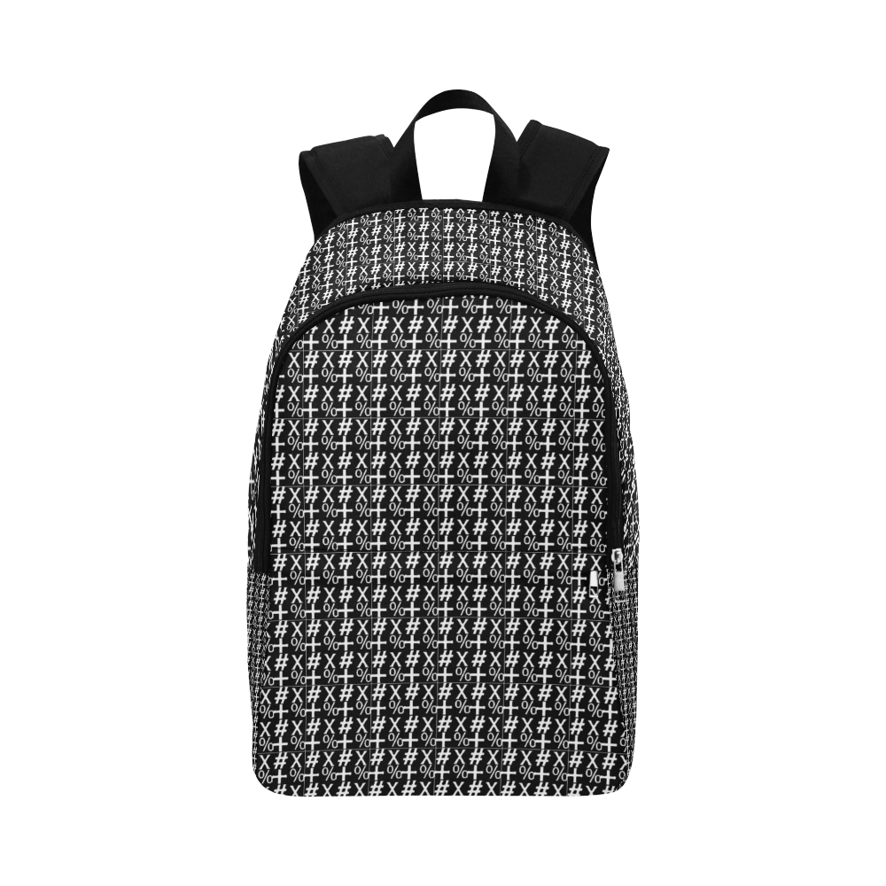 NUMBERS Collection Symbols Black/White Fabric Backpack for Adult (Model 1659)
