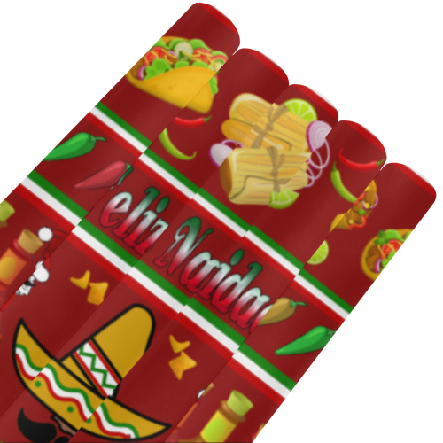 Feliz Navidad Ugly Sweater on Red Gift Wrapping Paper 58"x 23" (5 Rolls)