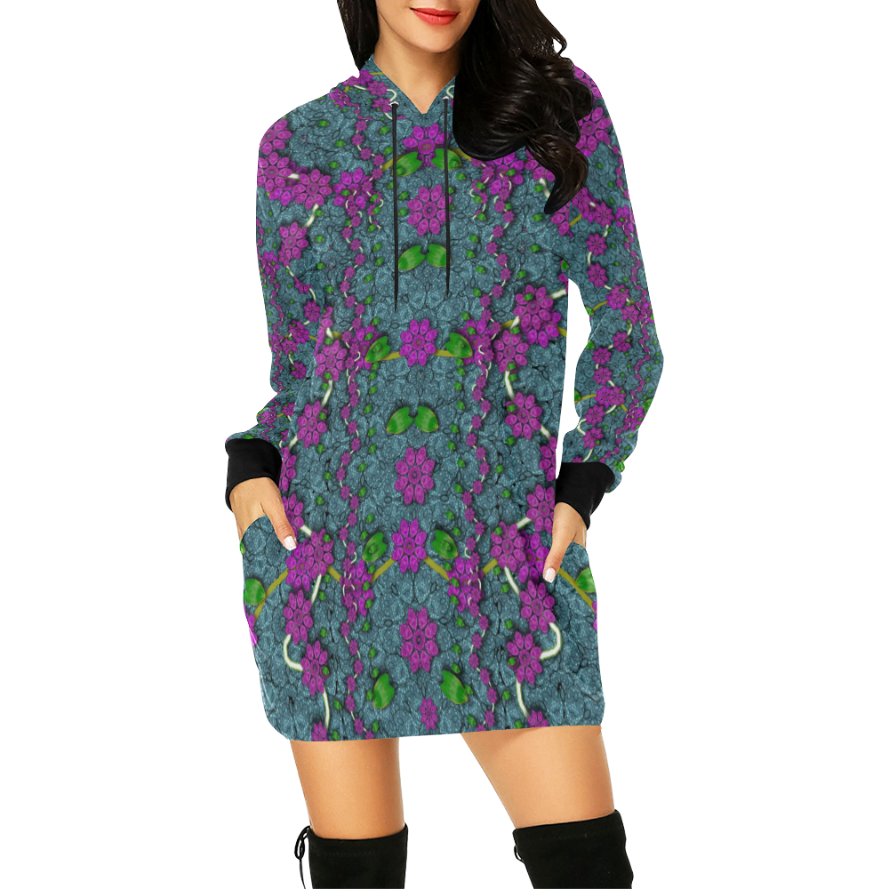 the most beautiful flower forest on earth All Over Print Hoodie Mini Dress (Model H27)