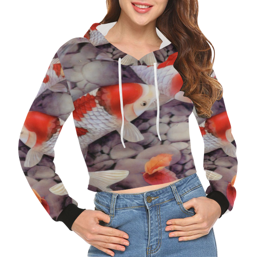 KOI All Over Print Crop Hoodie for Women (Model H22)