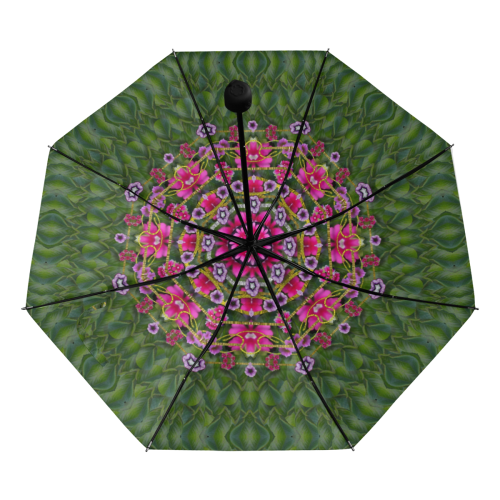 fantasy floral wreath in the green summer  leaves Anti-UV Foldable Umbrella (Underside Printing) (U07)