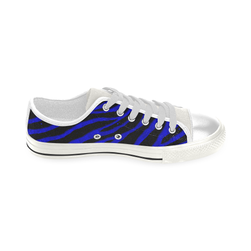 Ripped SpaceTime Stripes - Blue Men's Classic Canvas Shoes (Model 018)